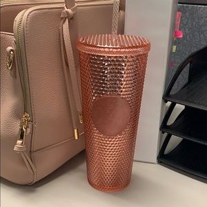 Studded Starbucks Tumbler- ROSE GOLD